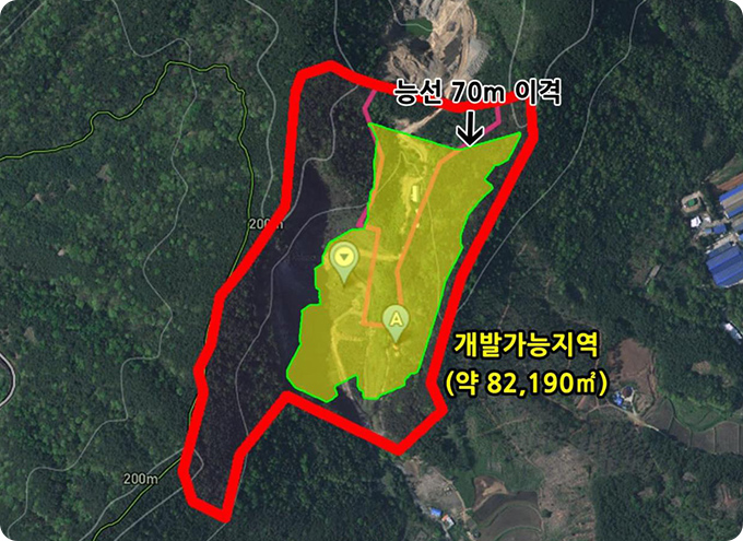 환경여건을 고려한 개발가능 면적 검토